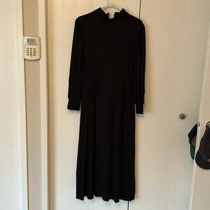 Black mock neck dress